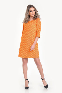 Rochie casual orange carouri Ayline Natalee Fashion