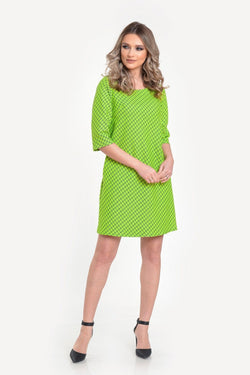 Rochie casual verde carouri Ayanna Natalee Fashion