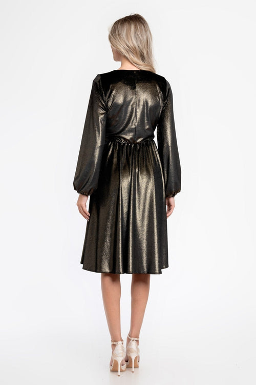 Rochie catifea auriu inchis Julia Natalee Fashion