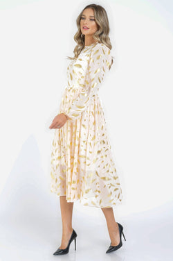 Rochie dama crem eleganta Flavia Natalee Fashion
