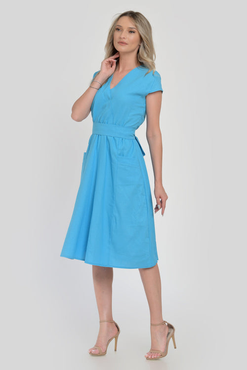 Rochie dama de vara turqoise Anastasia Natalee