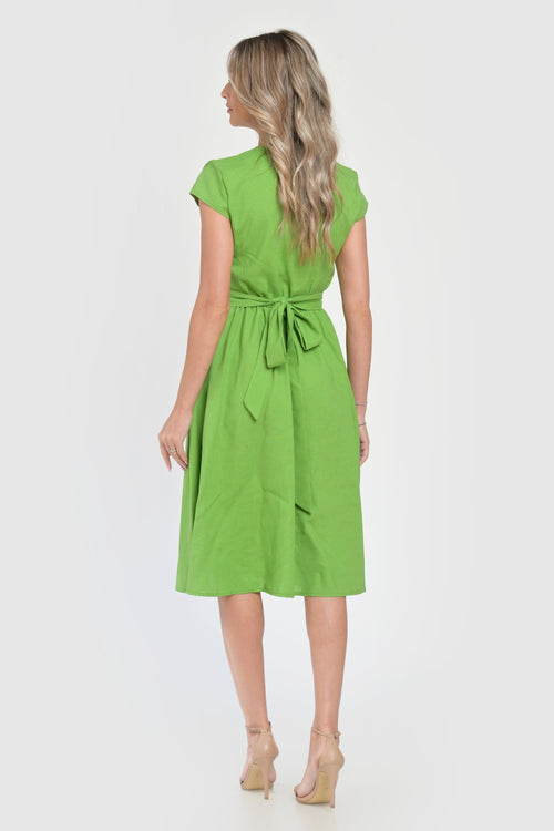 Rochie dama de vara verde olive Aura Natalee Fashion