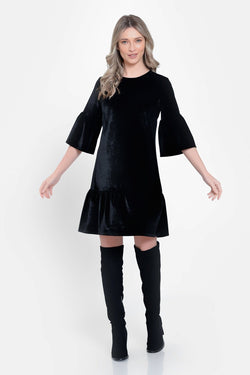 Rochie dama din catifea neagra Calista Natalee Fashion