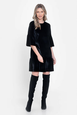 Rochie dama din catifea neagra Calista Natalee Fashion