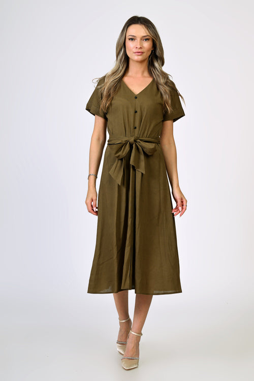 Rochie dama kaki Aritina Natalee