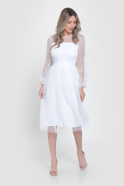 Rochie dama Natalee tulle cu buline albe Dina Natalee Fashion
