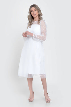 Rochie dama Natalee tulle cu buline albe Dina Natalee Fashion