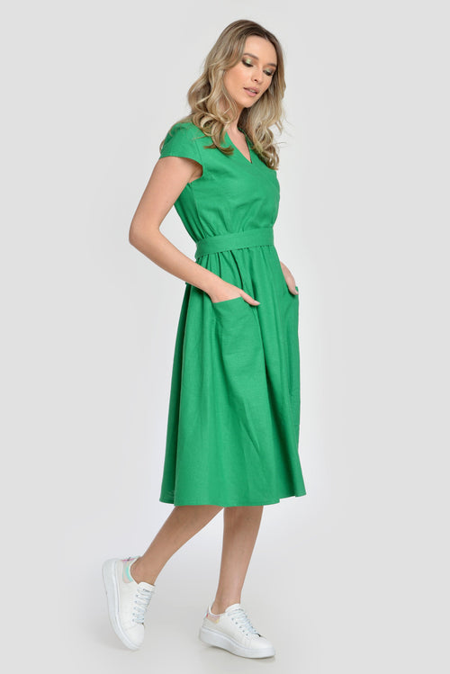 Rochie vara din lN verde  Chanter Natalee Fashion