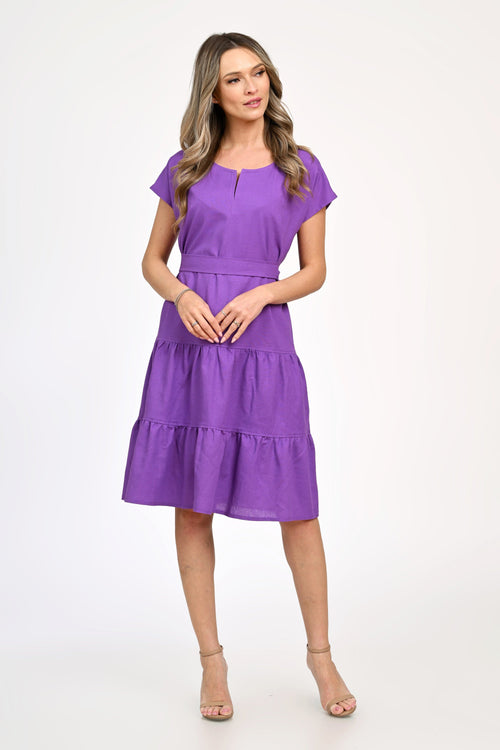 Rochie din in mov Josefina Natalee Fashion