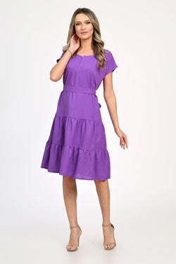 Rochie din in mov Josefina Natalee Fashion