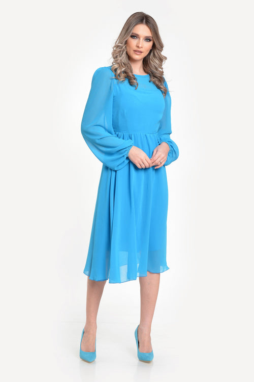 Rochie din voal turqoise Violeta Natalee Fashion