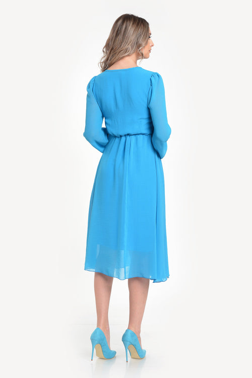 Rochie din voal turqoise Violeta Natalee Fashion