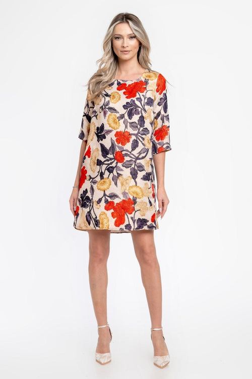 Rochie in A cu flori insertie lurex Luna Natalee Fashion