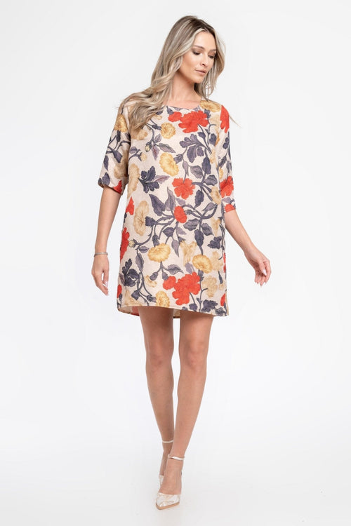 Rochie in A cu flori insertie lurex Luna Natalee Fashion