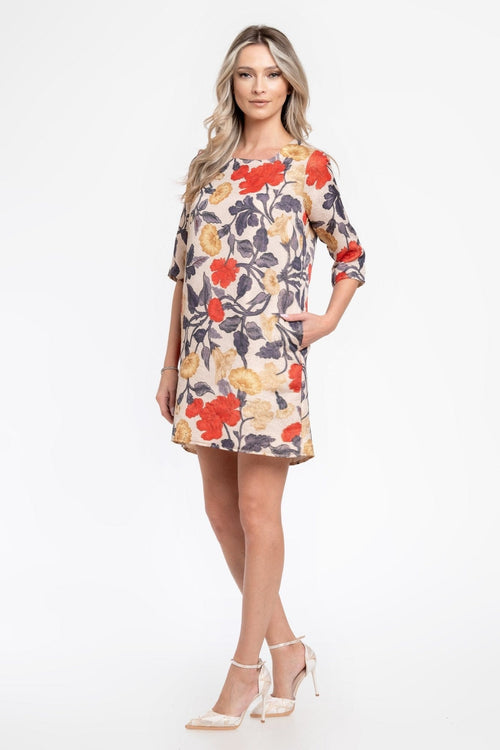 Rochie in A cu flori insertie lurex Luna Natalee Fashion
