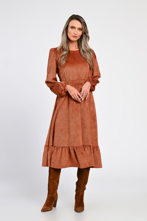 Rochie midi din raiat Irina Natalee