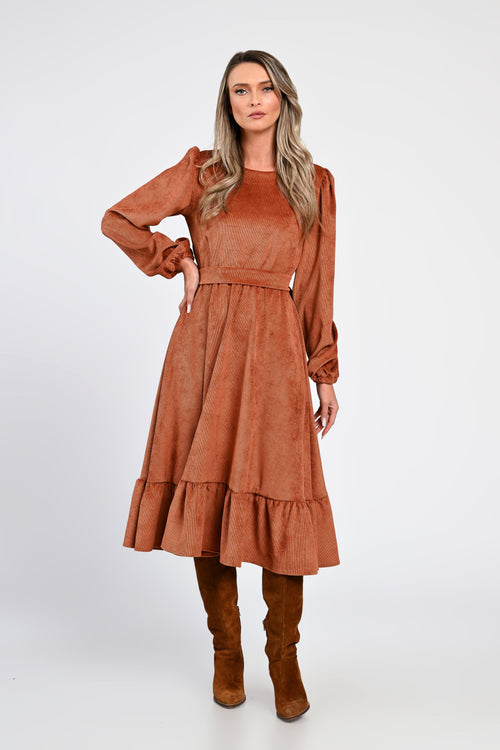 Rochie midi din raiat Irina Natalee