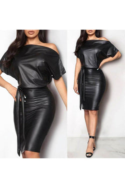 Rochie piele cordon Natalee Natalee Fashion