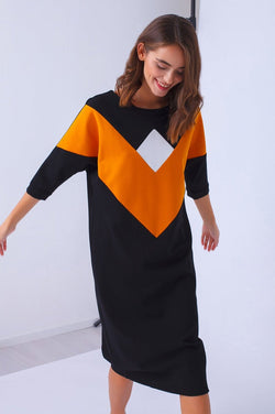 Rochie sport trei culori negru ANIA Natalee Fashion