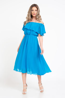 Natalee Fashion Rochie Rochie turquoise voal Corina