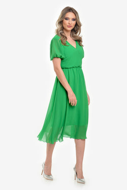 Rochie de vara din voal verde Gilda Natalee Fashion