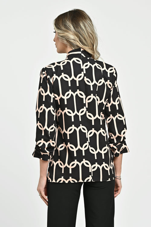 Sacou damă clasic negru si crem  Atalanta Natalee Fashion