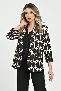 Sacou damă clasic negru si crem  Atalanta Natalee Fashion