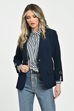 Sacou damă elegant bleumarin Belona Natalee Fashion