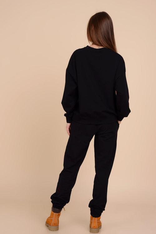 Trening negru pisicuta Aliz Natalee Fashion