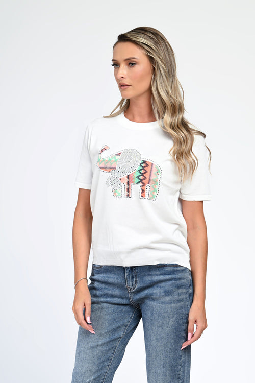 Bluza alba tricot Liora Natalee Fashion