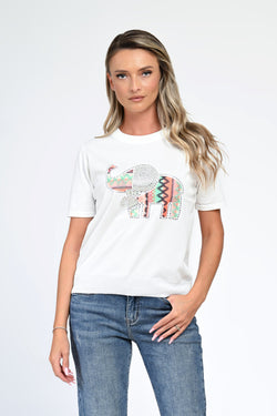 Bluza alba tricot Liora Natalee Fashion