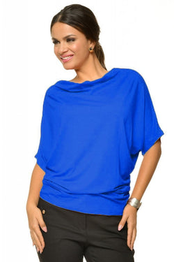 Natalee Fashion Bluză Bluza albastră cu maneca scurta Selena