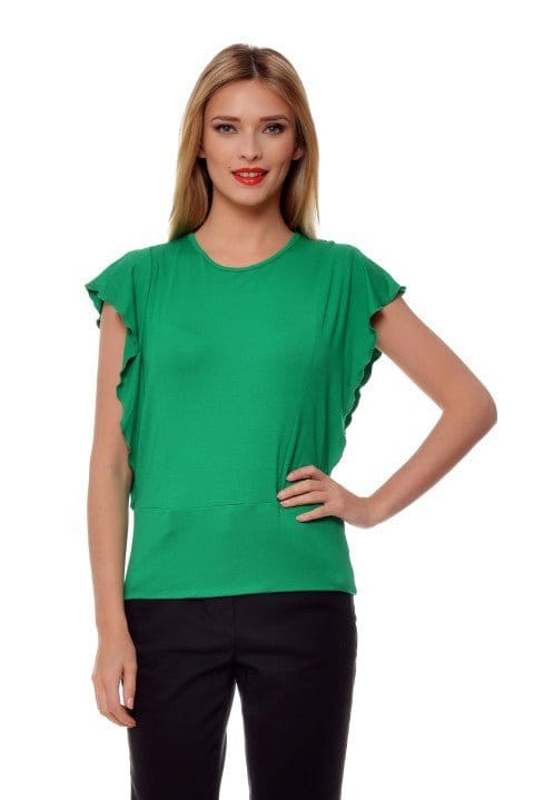 Natalee Fashion Bluză Bluza aripioare verde