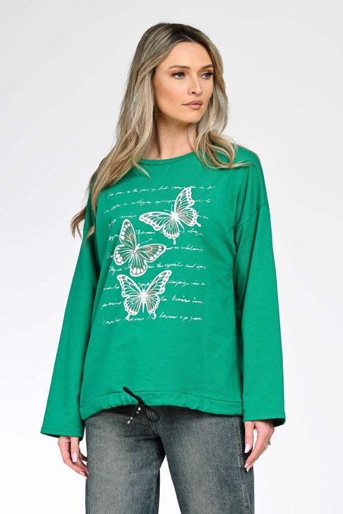 Bluză casual cu print fluturi damă Livia Natalee Fashion