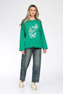 Bluză casual cu print fluturi damă Livia Natalee Fashion