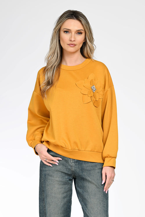 Bluză casual damă cu aplicație florală Elara Natalee