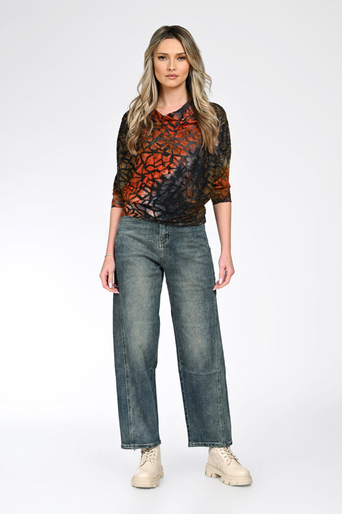 Bluză cu imprimeu artistic dama Vanessa Natalee