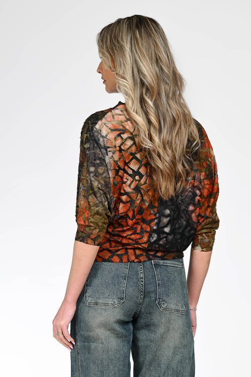 Bluză cu imprimeu artistic dama Vanessa Natalee