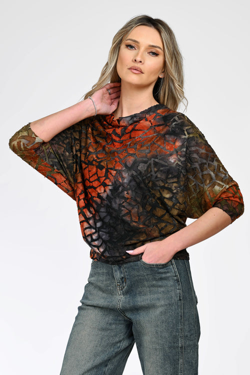 Bluză cu imprimeu artistic dama Vanessa Natalee