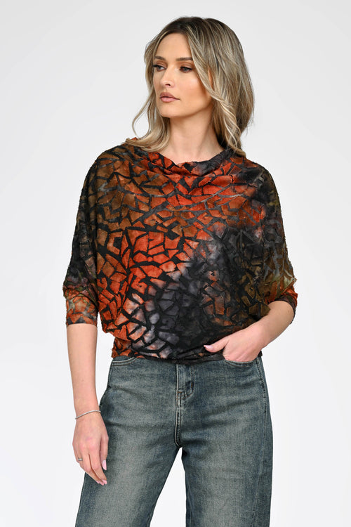 Bluză cu imprimeu artistic dama Vanessa Natalee
