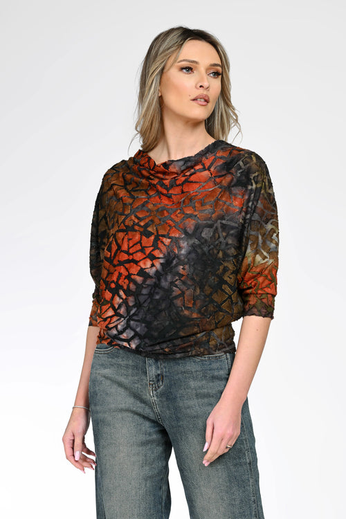 Bluză cu imprimeu artistic dama Vanessa Natalee
