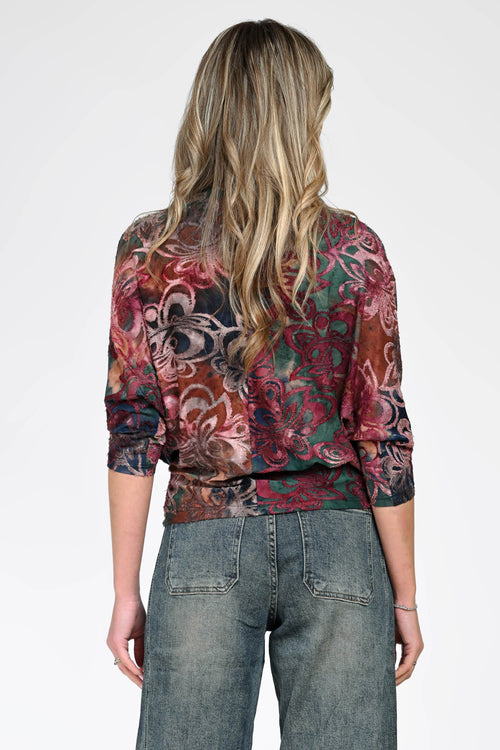 Bluză cu imprimeu floral artistic dama Elisa Natalee Fashion