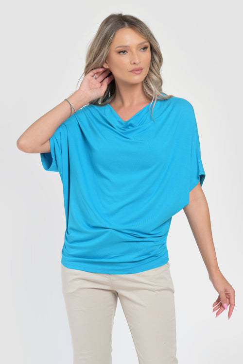 Natalee Fashion Bluză Bluza dama casual fald aqua Ana