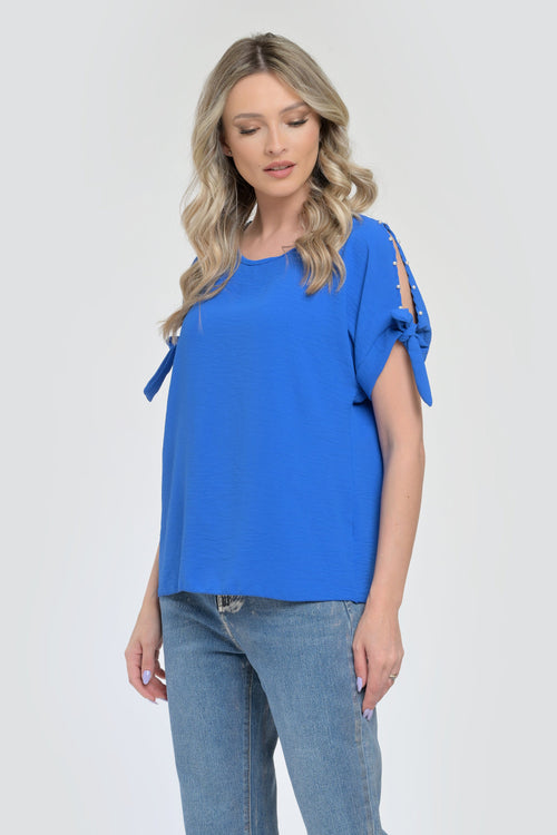 Natalee Fashion Bluză S/M / Albastru royal Bluza dama casual Ofelia