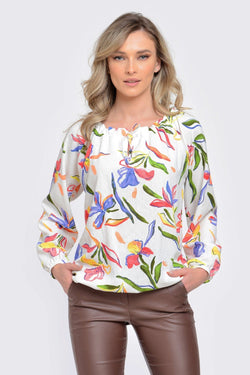 Natalee Fashion Bluză Bluza dama casual tip ie multicolor  Miruna