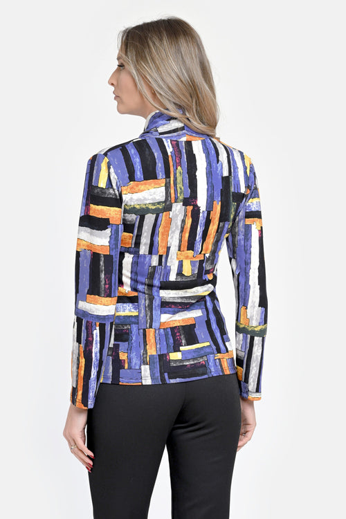 Natalee Fashion Bluză Bluza damă cu imprimeu abstract - Iris