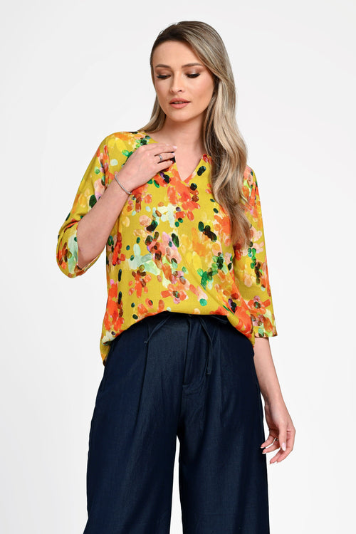 Bluză damă cu imprimeu colorat Daniela Natalee Fashion