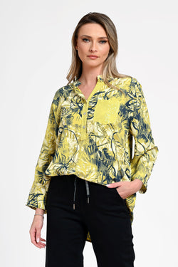 Bluza damă cu imprimeu floral galben Liora Yellow Natalee Fashion