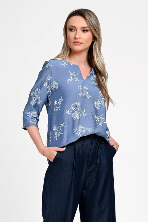 Bluză damă din bumbac cu imprimeu floral Eliza Natalee