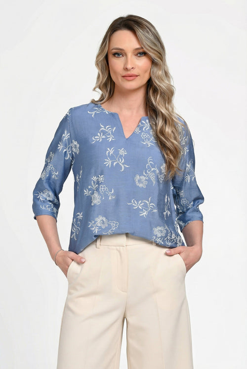 Bluză damă din bumbac cu imprimeu floral Eliza Natalee